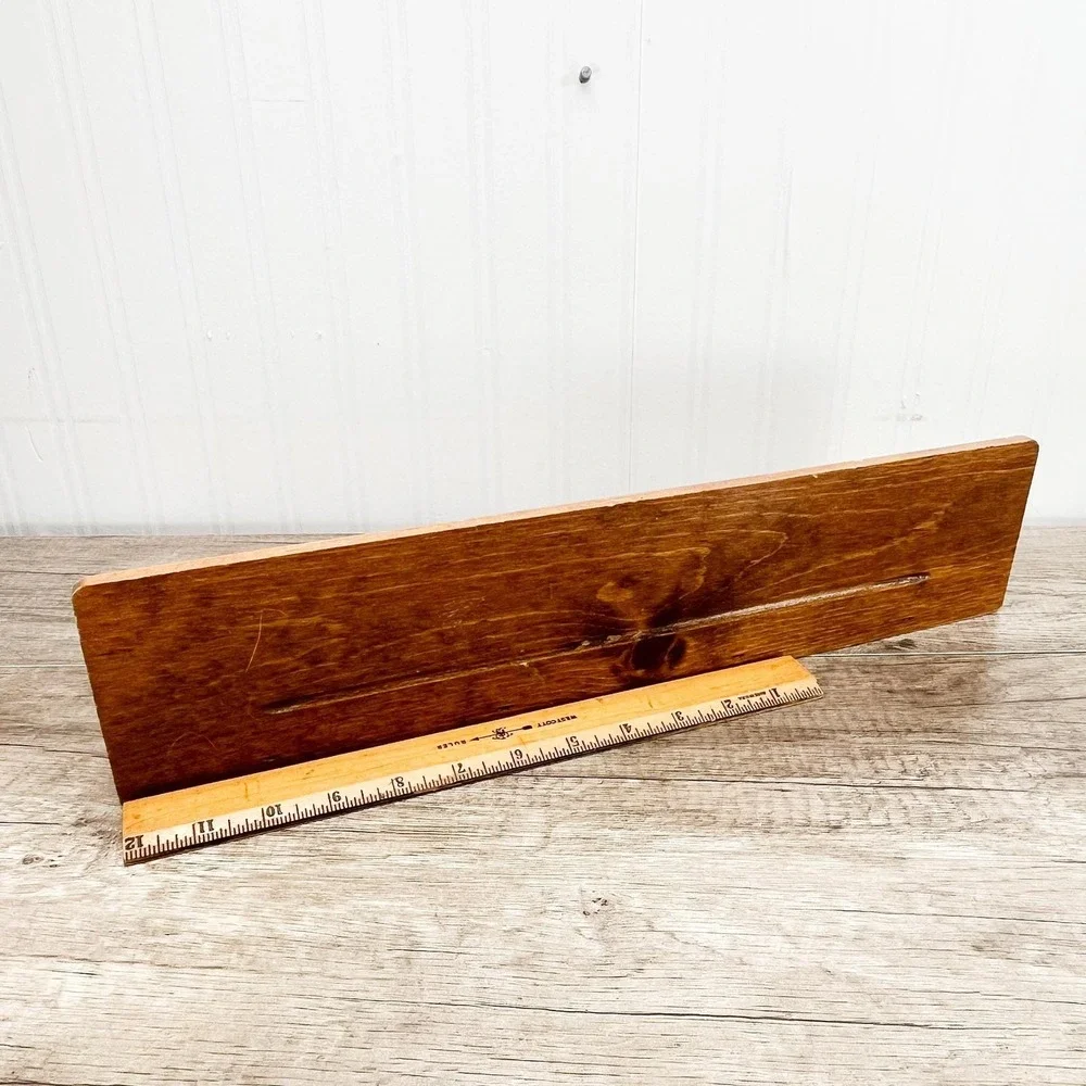 Mid-Century Modern Wood Curio Shelf - Small Vintage Trinket Display